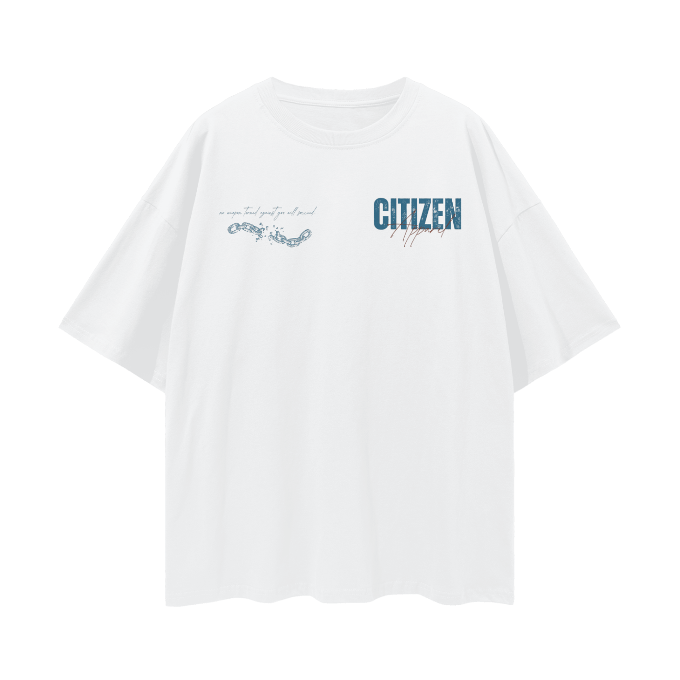 Never Settle | Isaiah 54:17 Premium Oversize Tee