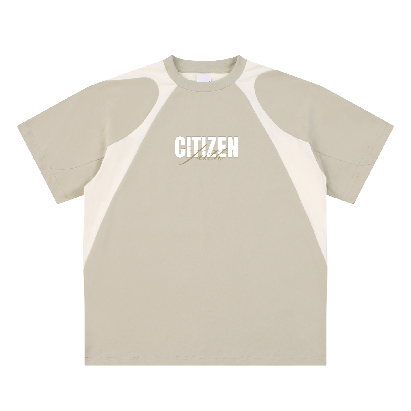Contrast Faith Panel Cotton T-Shirt