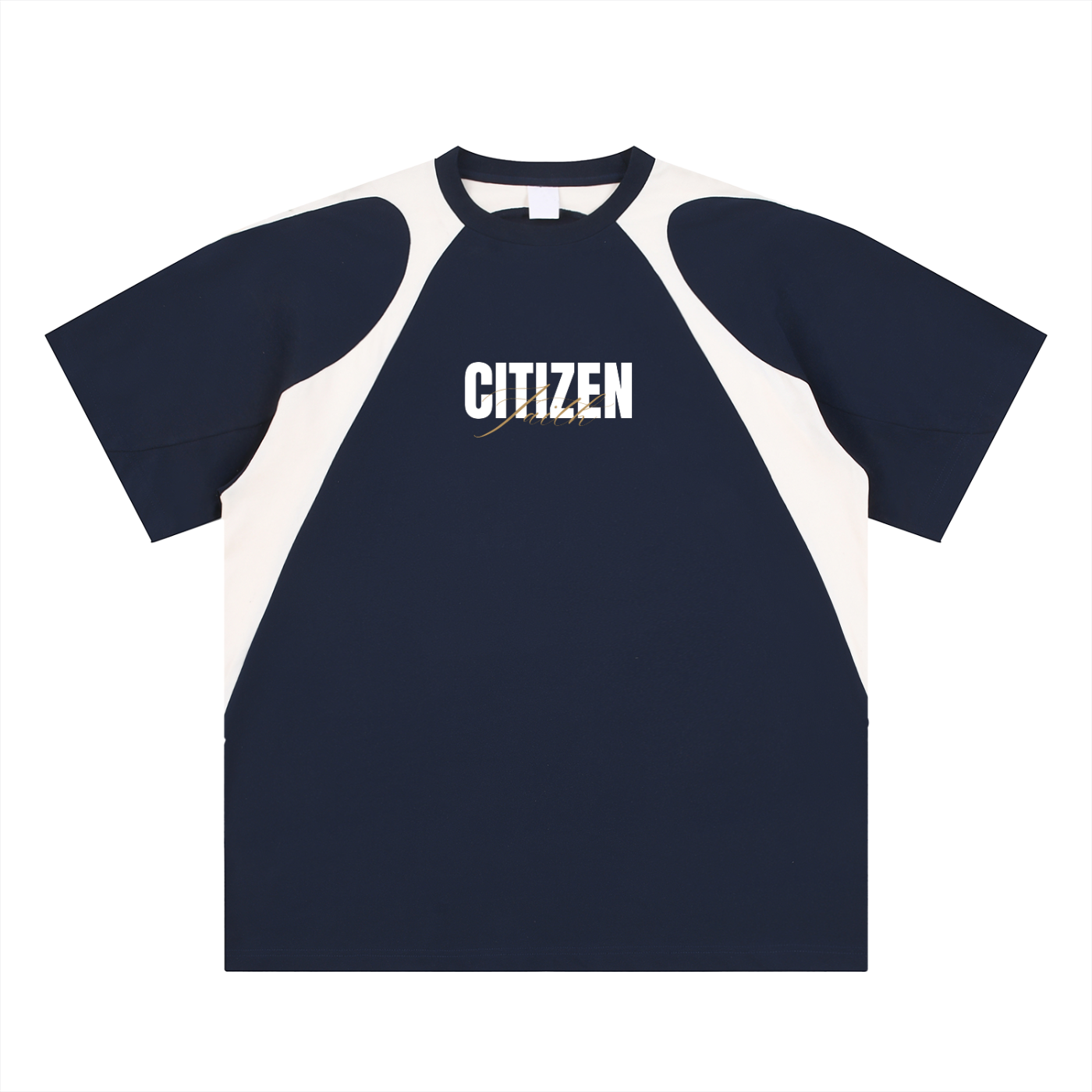 Contrast Faith Panel Cotton T-Shirt