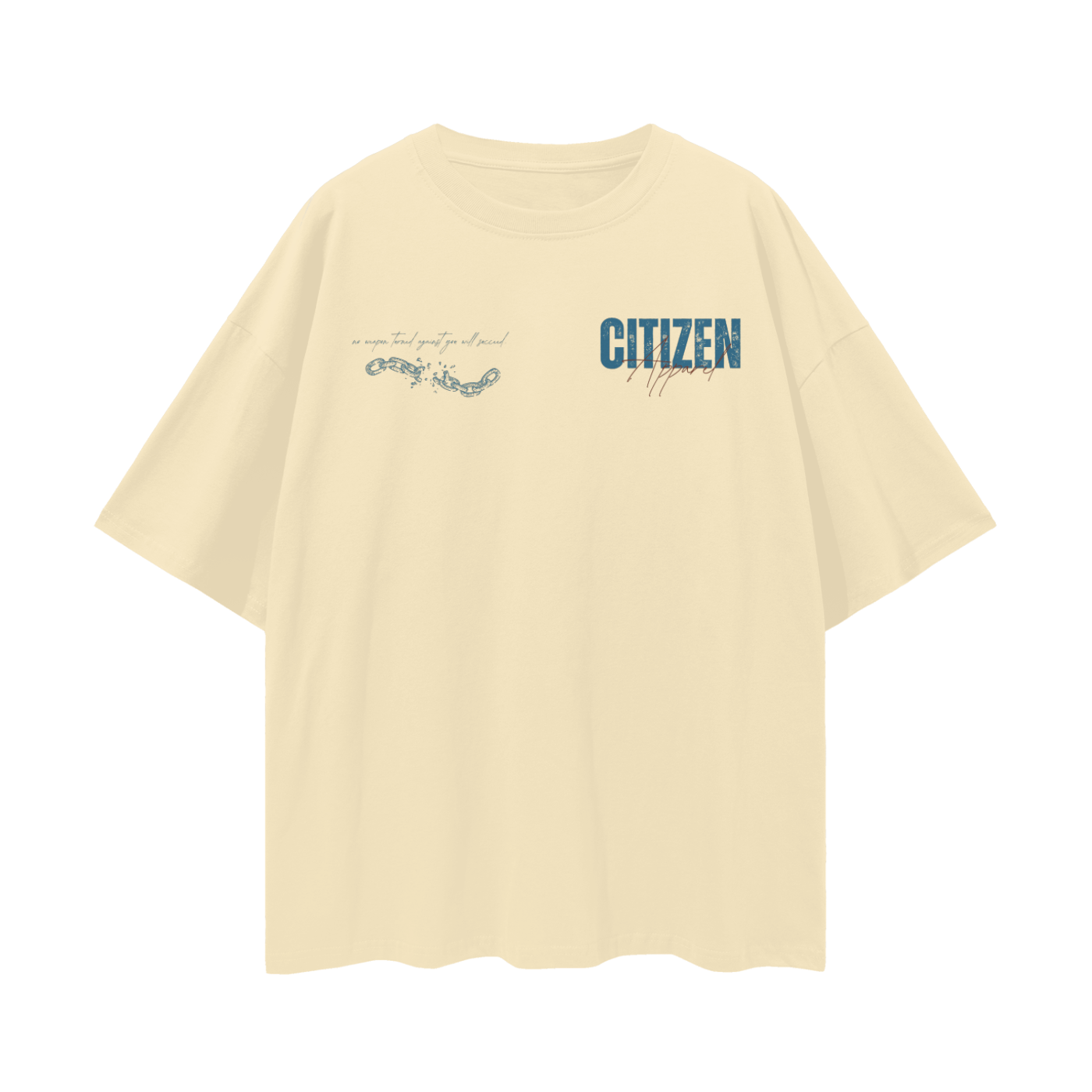 Never Settle | Isaiah 54:17 Premium Oversize Tee