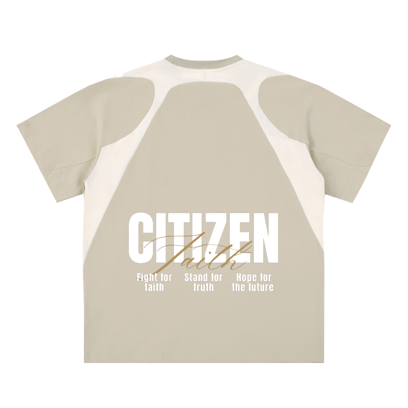 Contrast Faith Panel Cotton T-Shirt