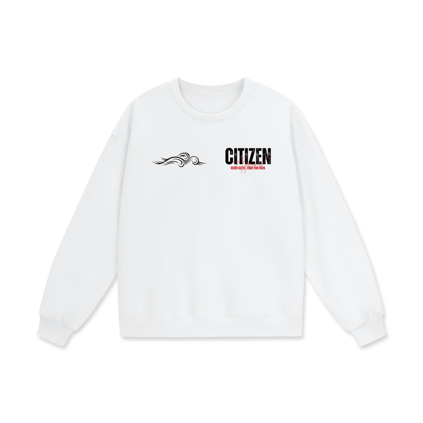 Never Settle | Joshua 1:9 Premium Oversized Crewneck