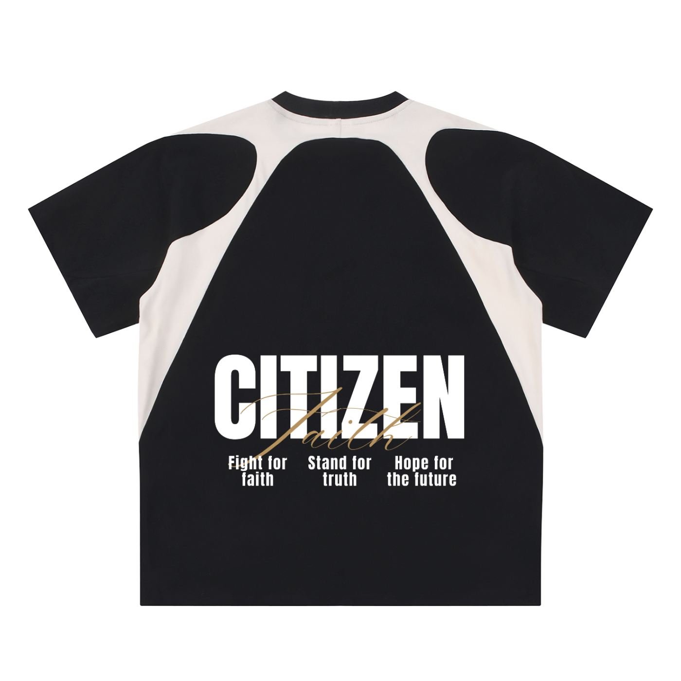 Contrast Faith Panel Cotton T-Shirt