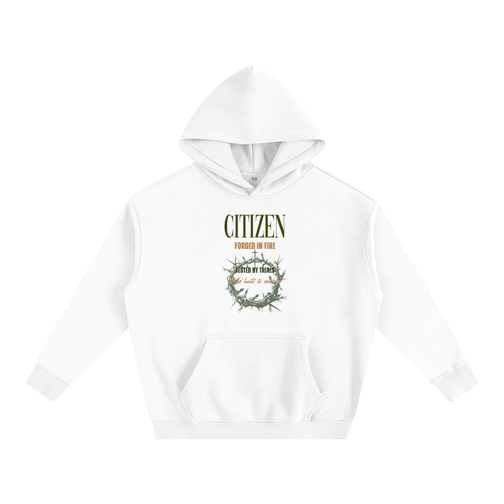 FORGED IN FIRE Oversize Fleeced Hoodie (WHITE)