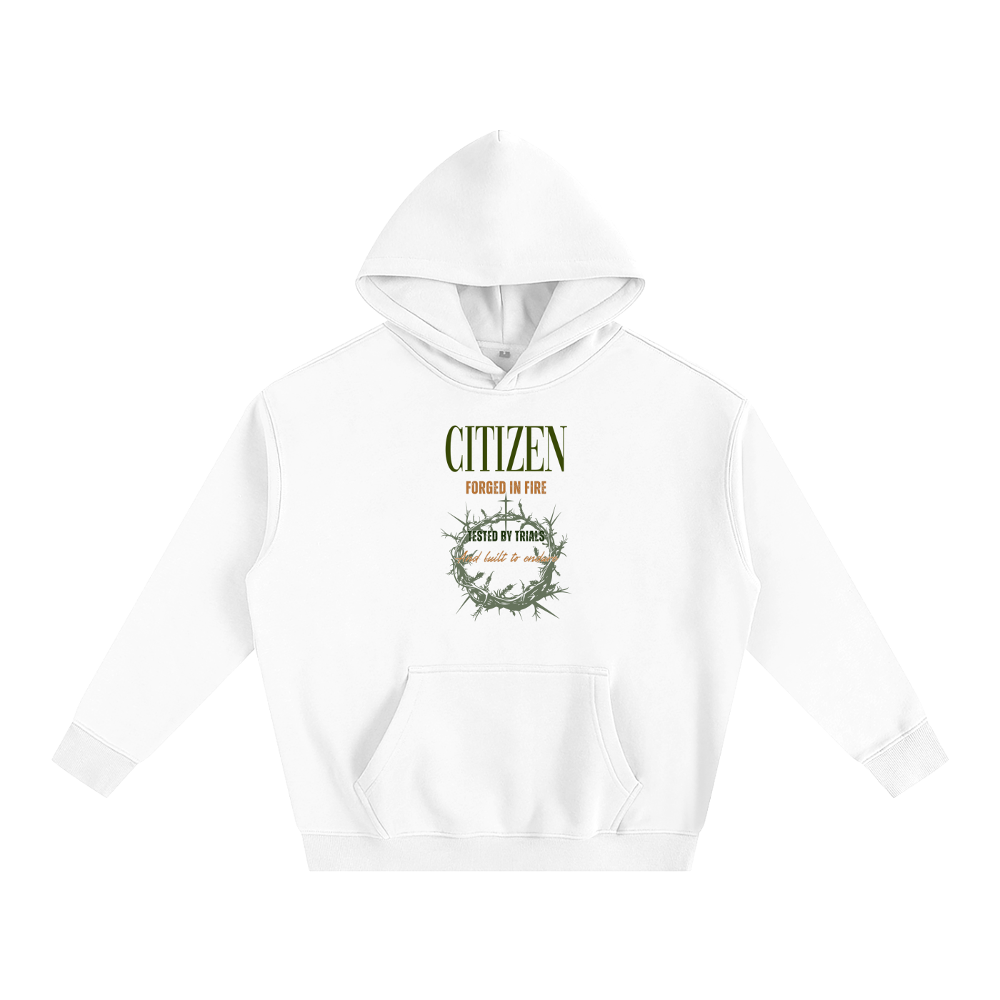 FORGED IN FIRE Oversize Fleeced Hoodie (WHITE)