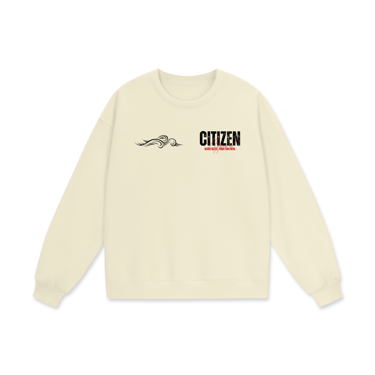 Never Settle | Joshua 1:9 Premium Oversized Crewneck