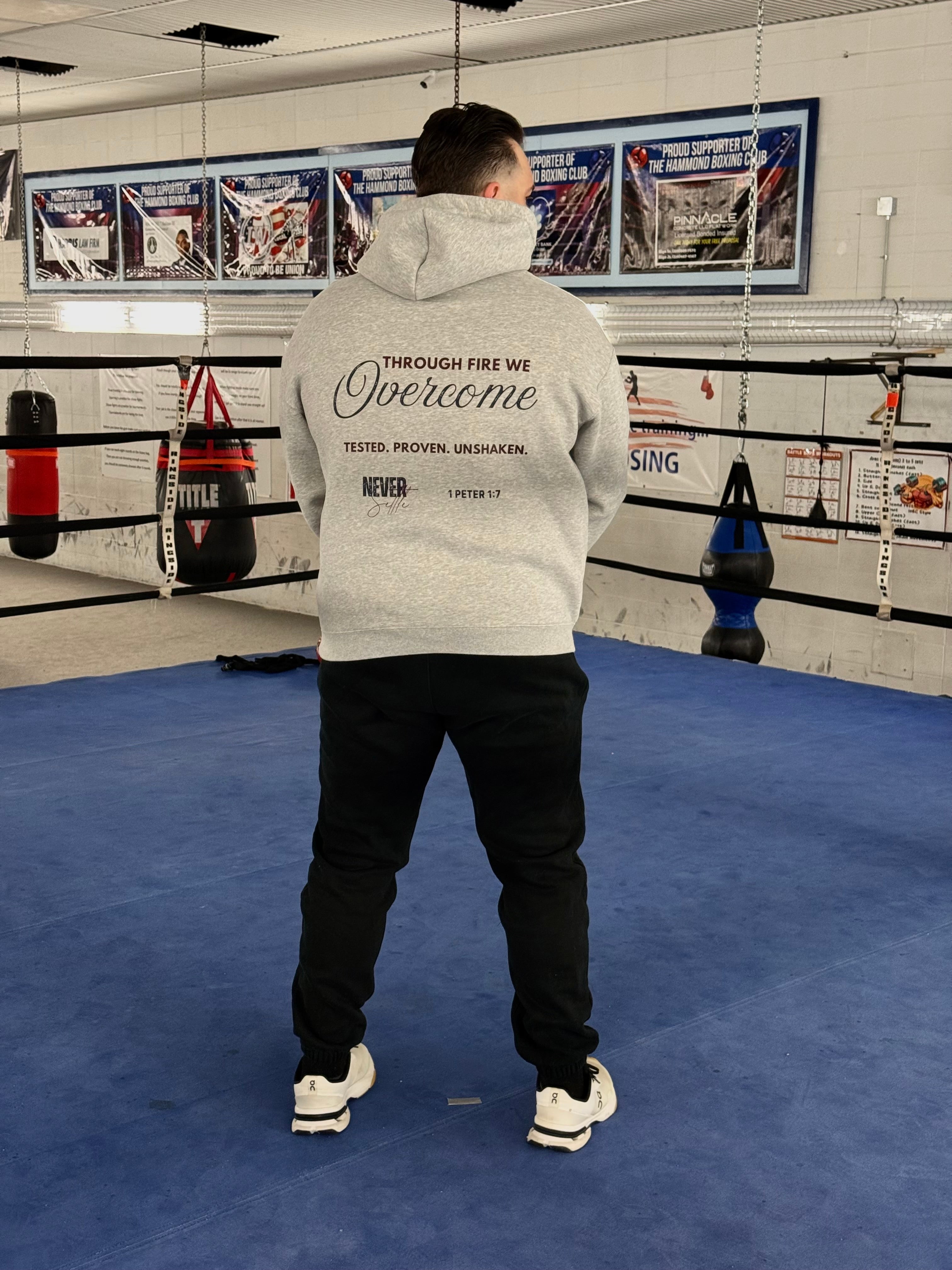 FORGED IN FIRE Oversize Fleeced Hoodie (FLOWER GRAY)