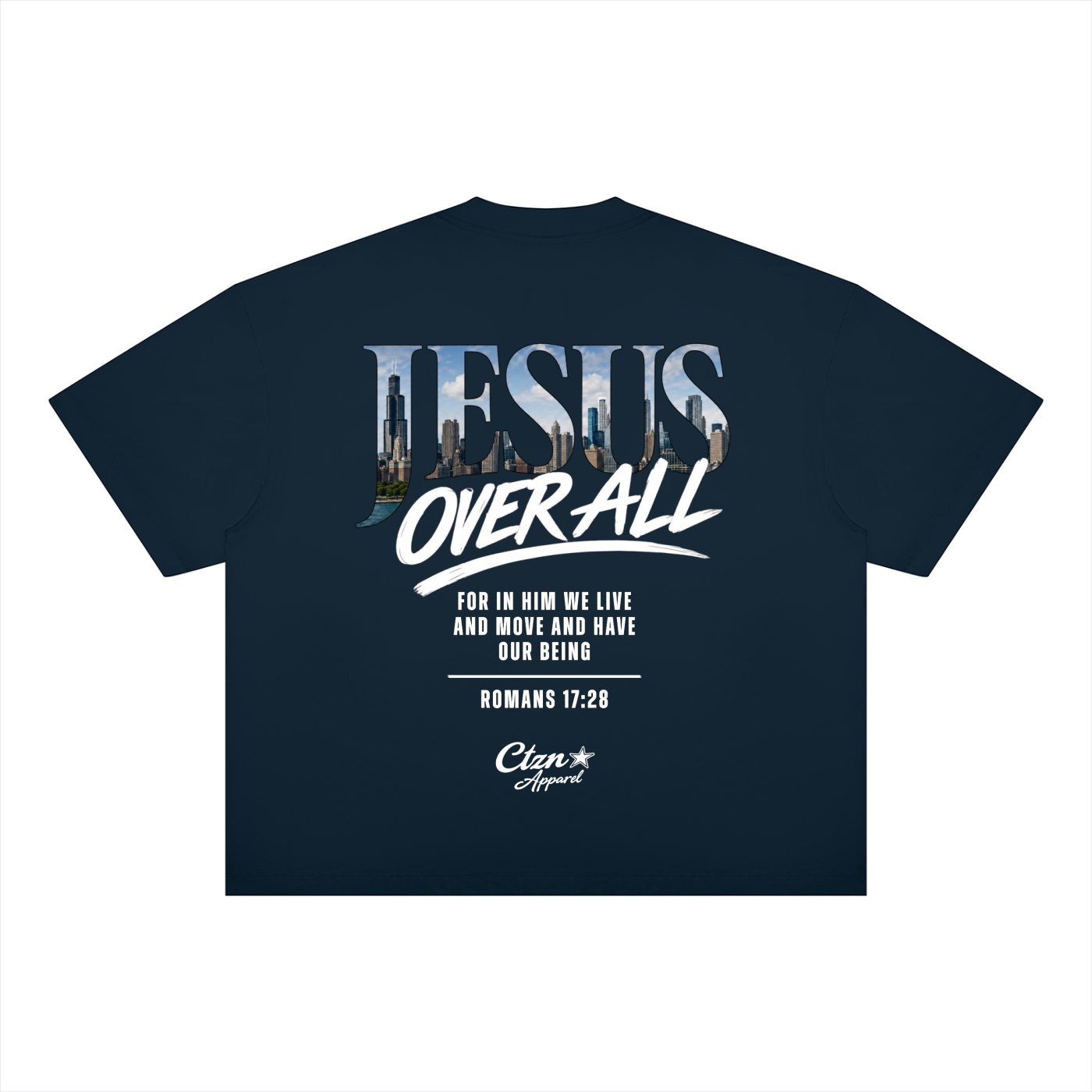 “Jesus Over All” Chicago Boxy Drop Shoulder T-Shirt