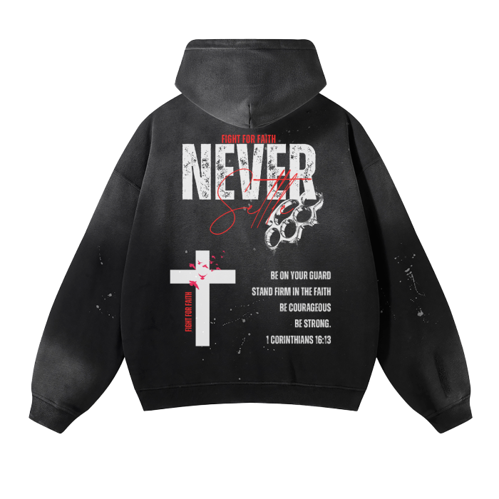 Never Settle Frayed Hoodie