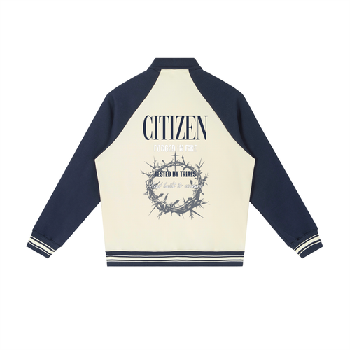 FORGED IN FIRE Baseball Jacket (APRICOT WITH NAVY)
