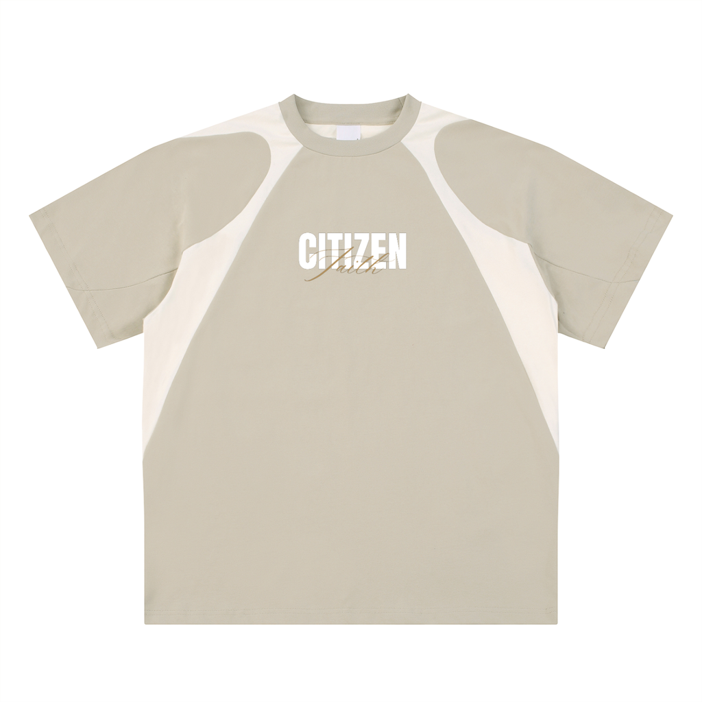 Contrast Faith Panel Cotton T-Shirt
