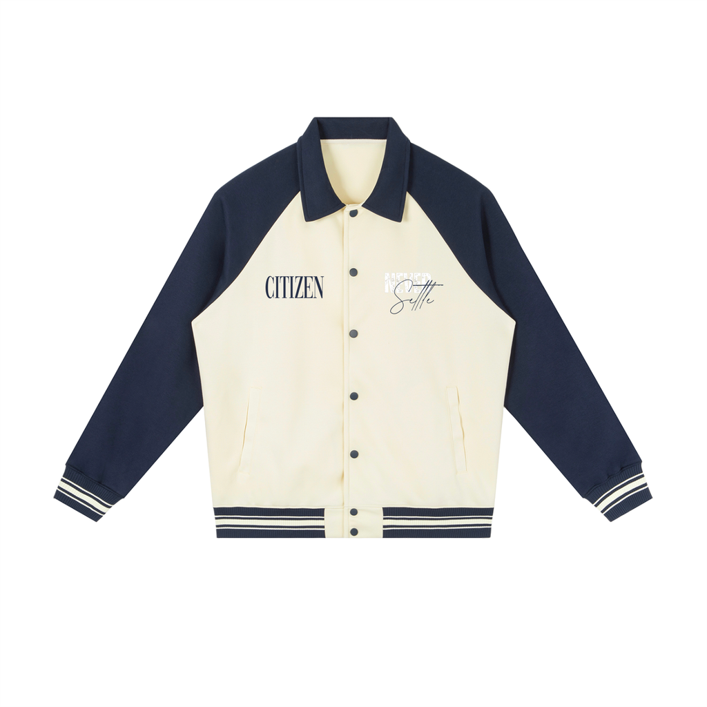 FORGED IN FIRE Baseball Jacket (APRICOT WITH NAVY)