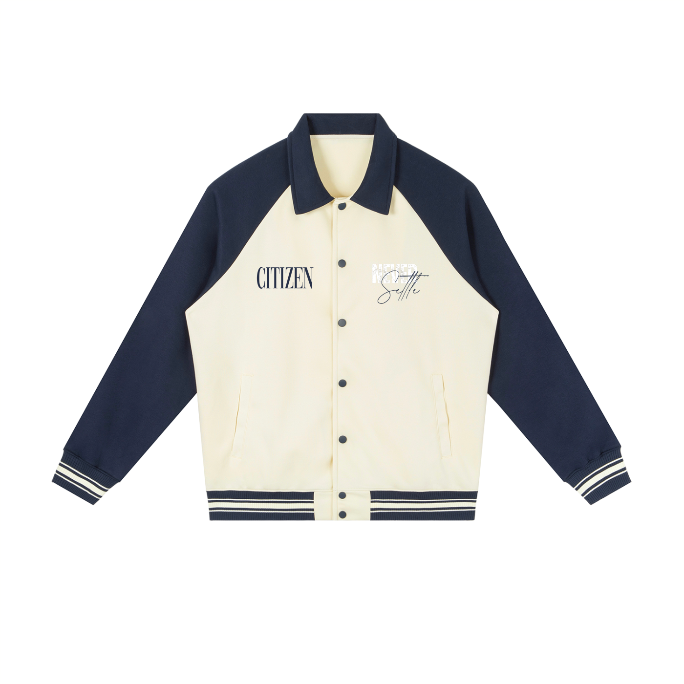 FORGED IN FIRE Baseball Jacket (APRICOT WITH NAVY)