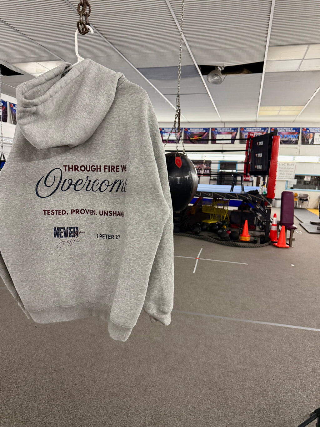 FORGED IN FIRE Oversize Fleeced Hoodie (FLOWER GRAY)