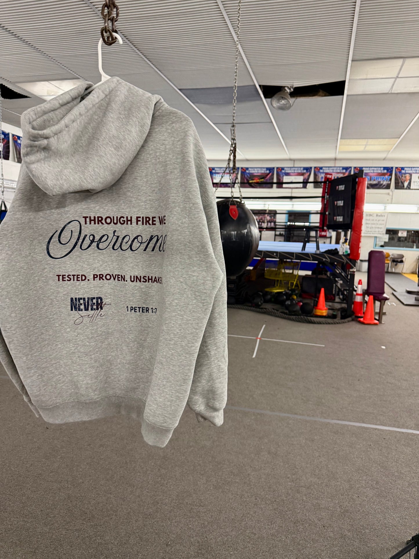 FORGED IN FIRE Oversize Fleeced Hoodie (FLOWER GRAY)