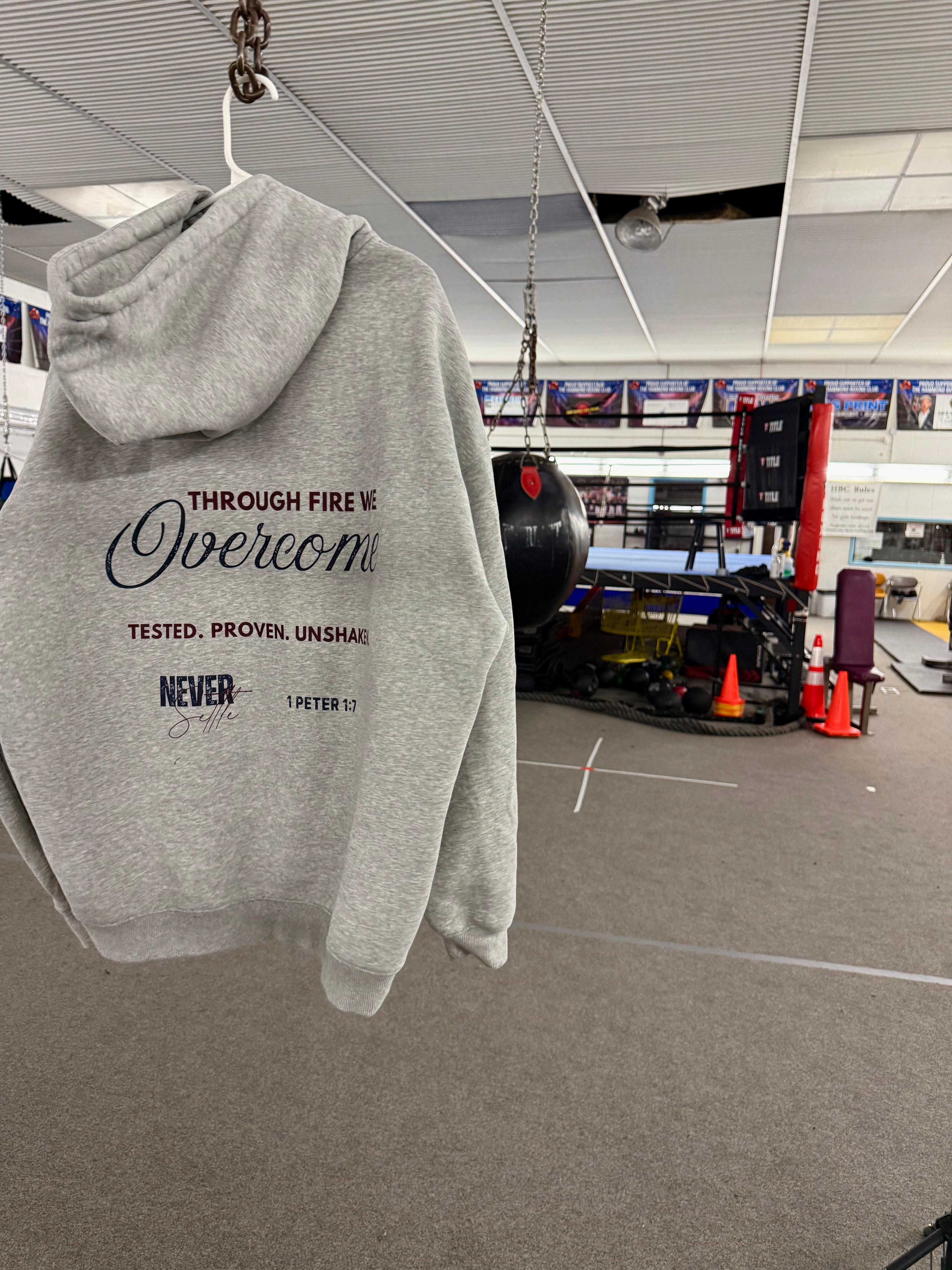 FORGED IN FIRE Oversize Fleeced Hoodie (FLOWER GRAY)