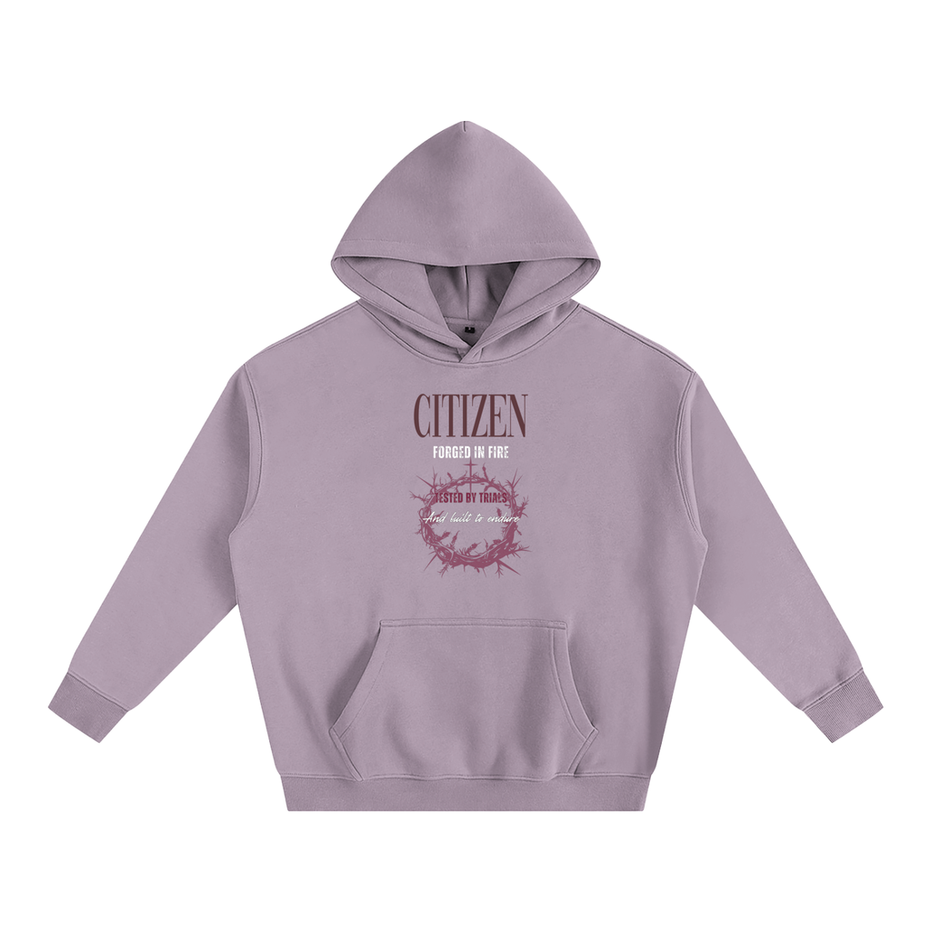 FORGED IN FIRE Oversize Fleeced Hoodie (ASH PURPLE)