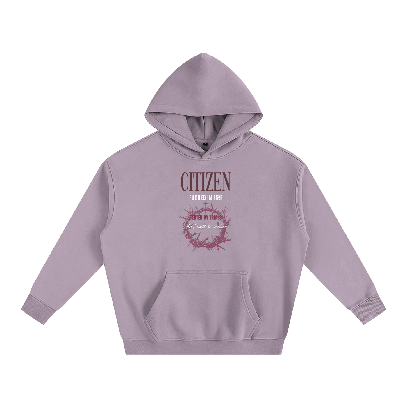 FORGED IN FIRE Oversize Fleeced Hoodie (ASH PURPLE)