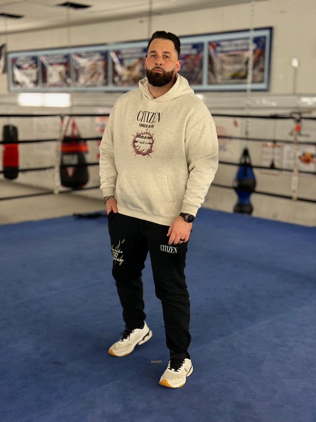 FORGED IN FIRE Oversize Fleeced Hoodie (OAT GRAY)