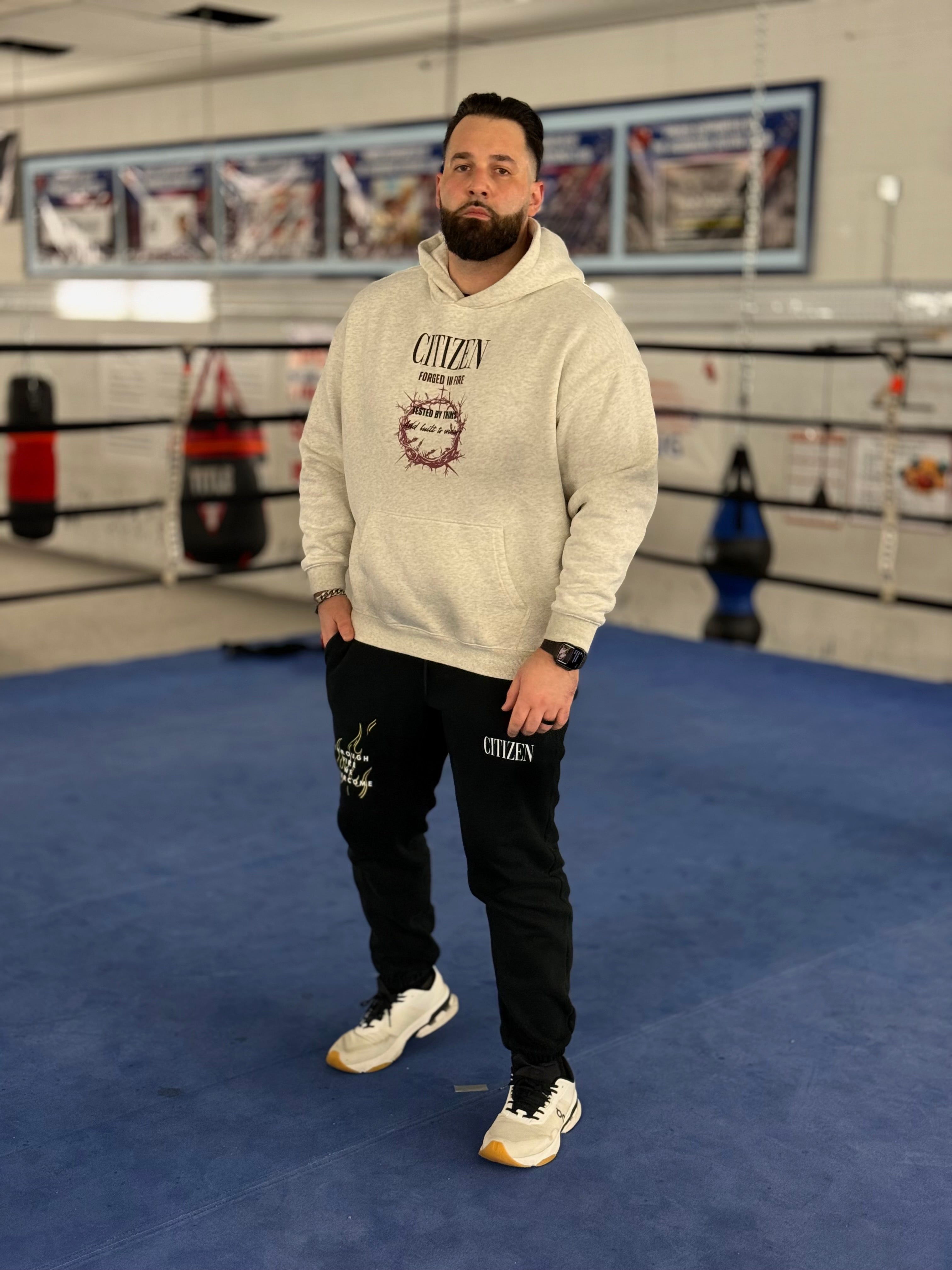 FORGED IN FIRE Oversize Fleeced Hoodie (OAT GRAY)