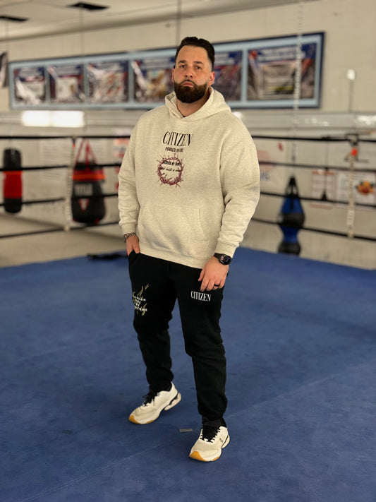 FORGED IN FIRE Oversize Fleeced Hoodie (OAT GRAY)