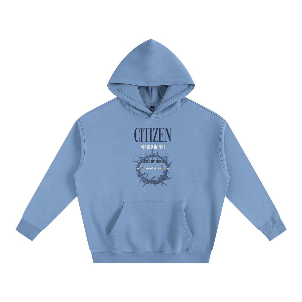 FORGED IN FIRE Oversize Fleeced Hoodie (MEDIUM BLUE)
