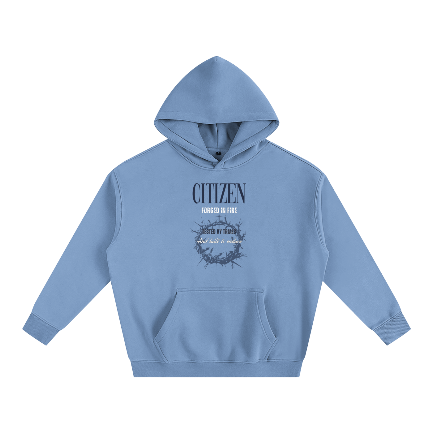 FORGED IN FIRE Oversize Fleeced Hoodie (MEDIUM BLUE)