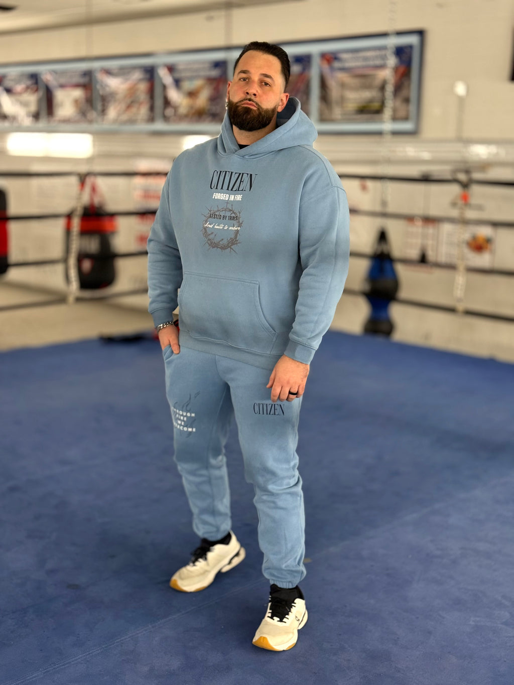 FORGED IN FIRE Unisex Heavyweight Fleece Joggers (MEDIUM BLUE)
