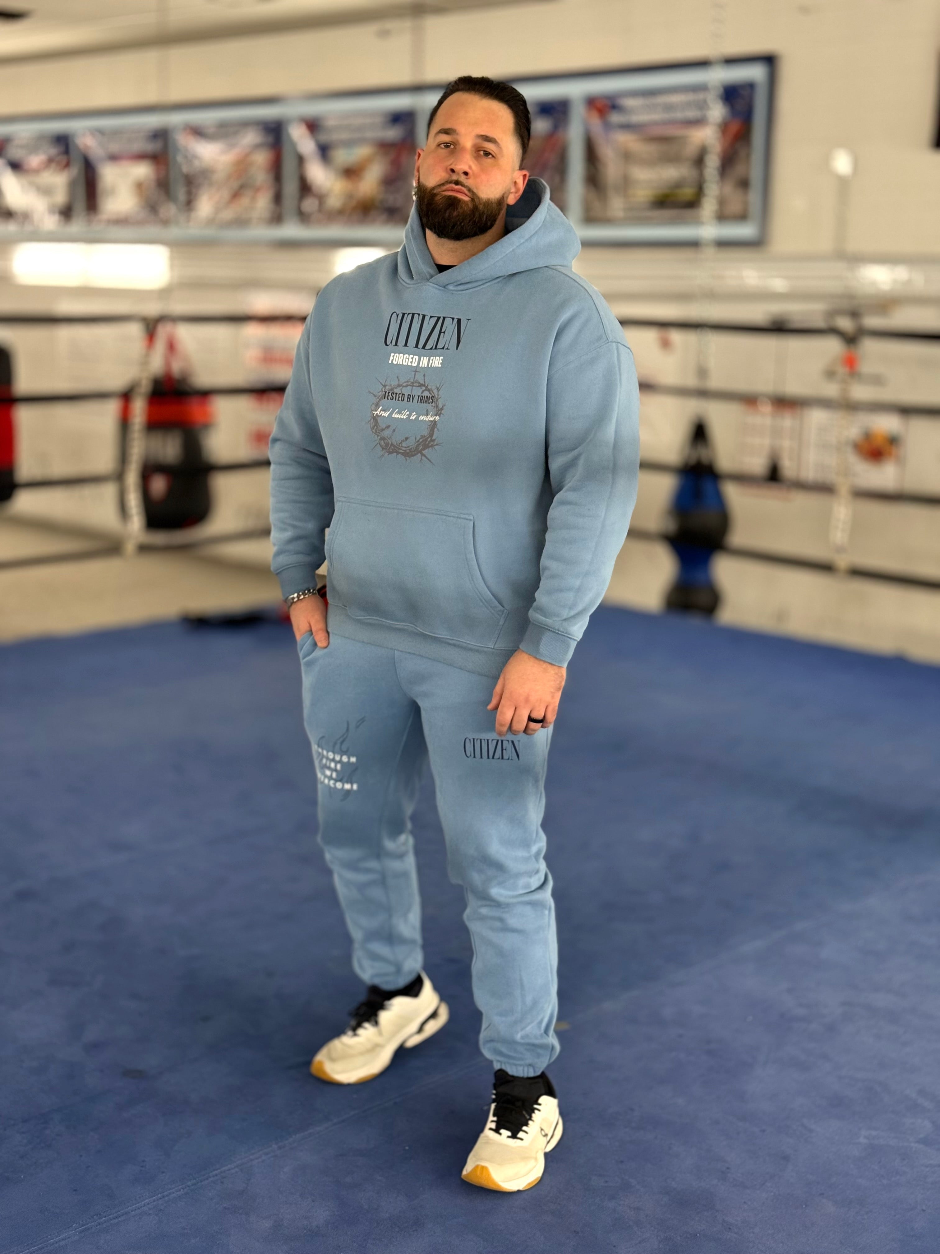FORGED IN FIRE Unisex Heavyweight Fleece Joggers (MEDIUM BLUE)