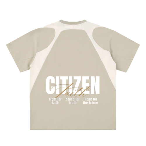 Contrast Faith Panel Cotton T-Shirt