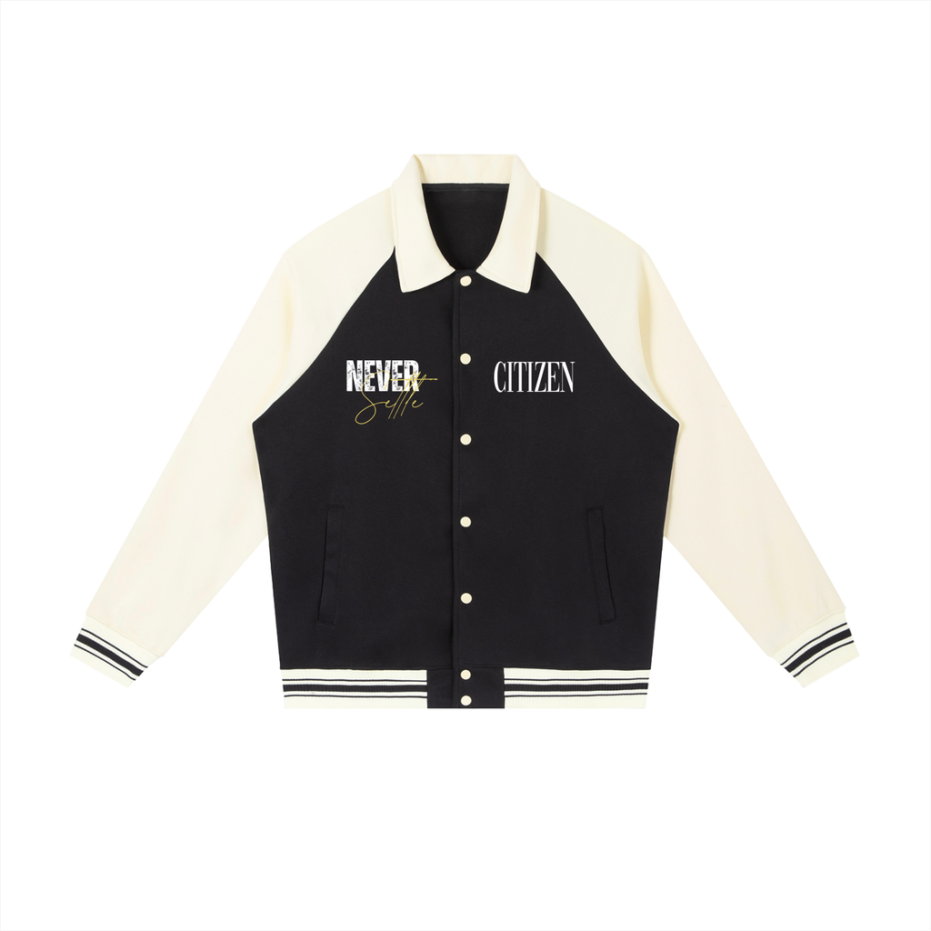 FORGED IN FIRE Baseball Jacket (BLACK WITH APRICOT)