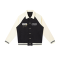 FORGED IN FIRE Baseball Jacket (BLACK WITH APRICOT)