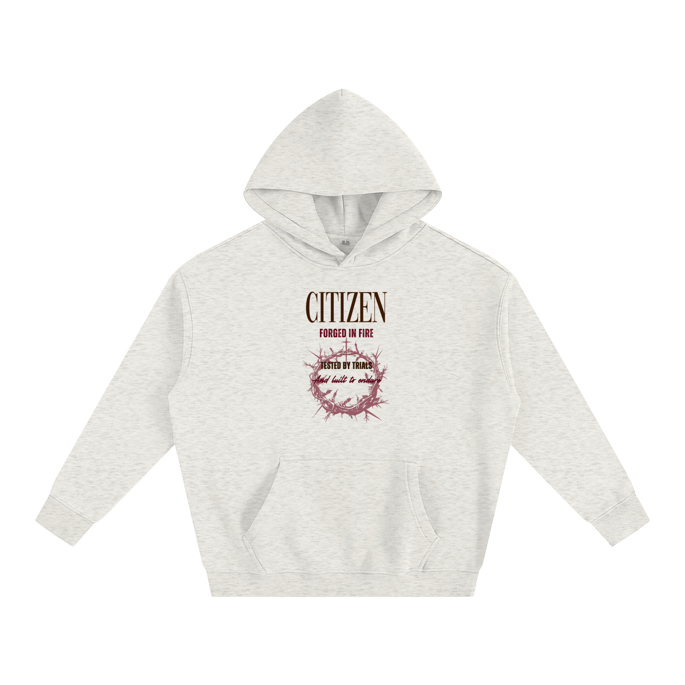 FORGED IN FIRE Oversize Fleeced Hoodie (OAT GRAY)