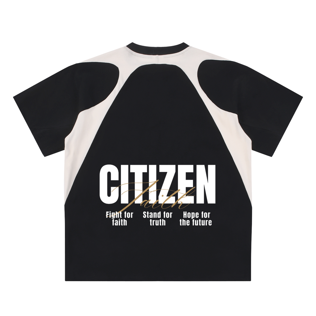 Contrast Faith Panel Cotton T-Shirt