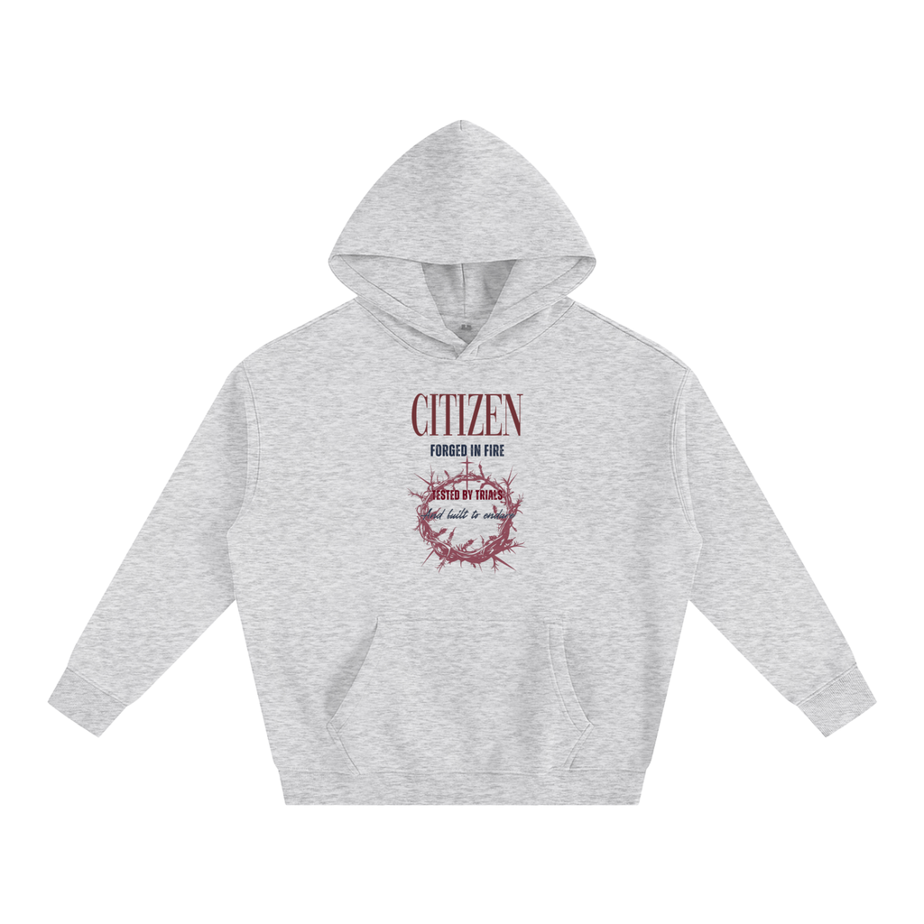 FORGED IN FIRE Oversize Fleeced Hoodie (FLOWER GRAY)