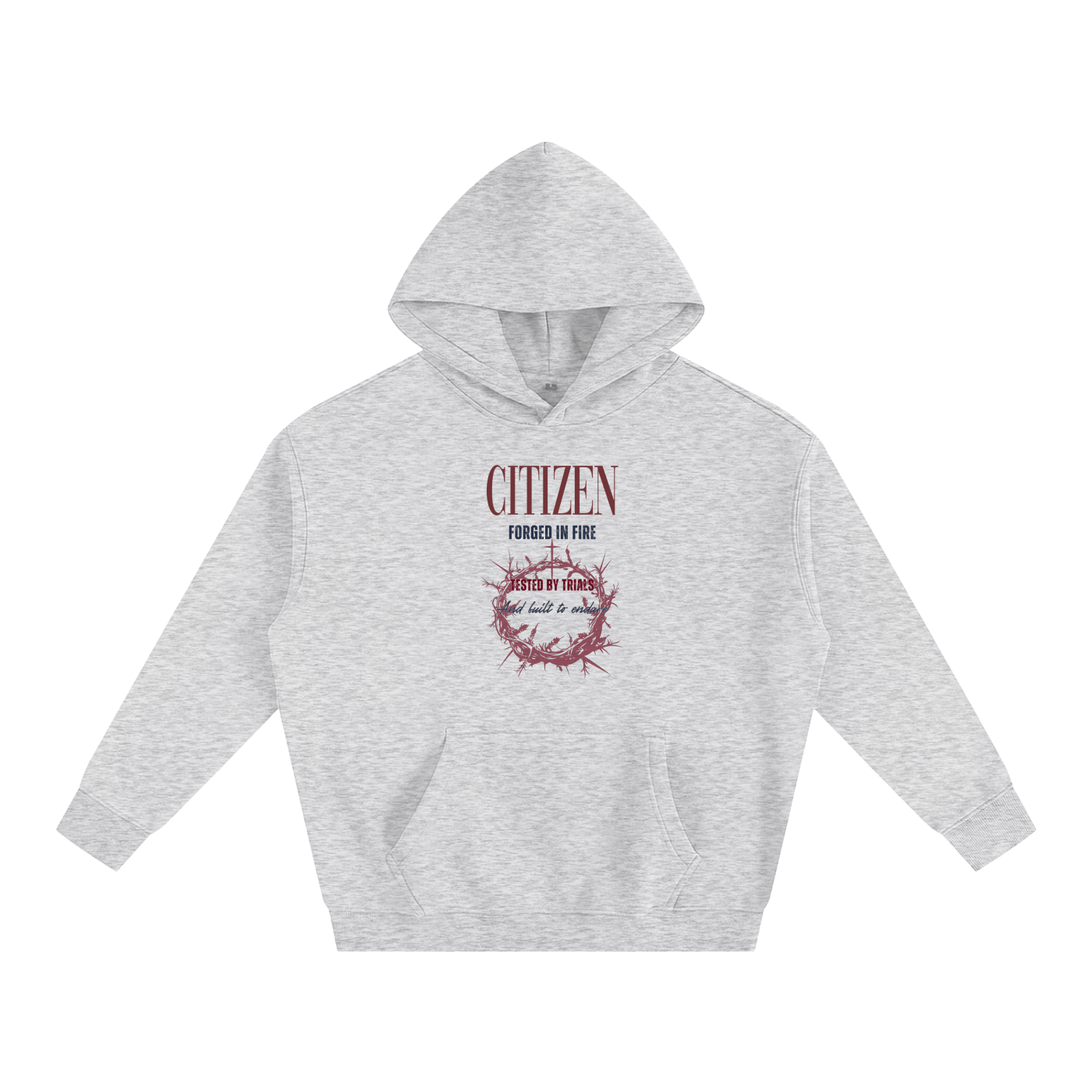 FORGED IN FIRE Oversize Fleeced Hoodie (FLOWER GRAY)