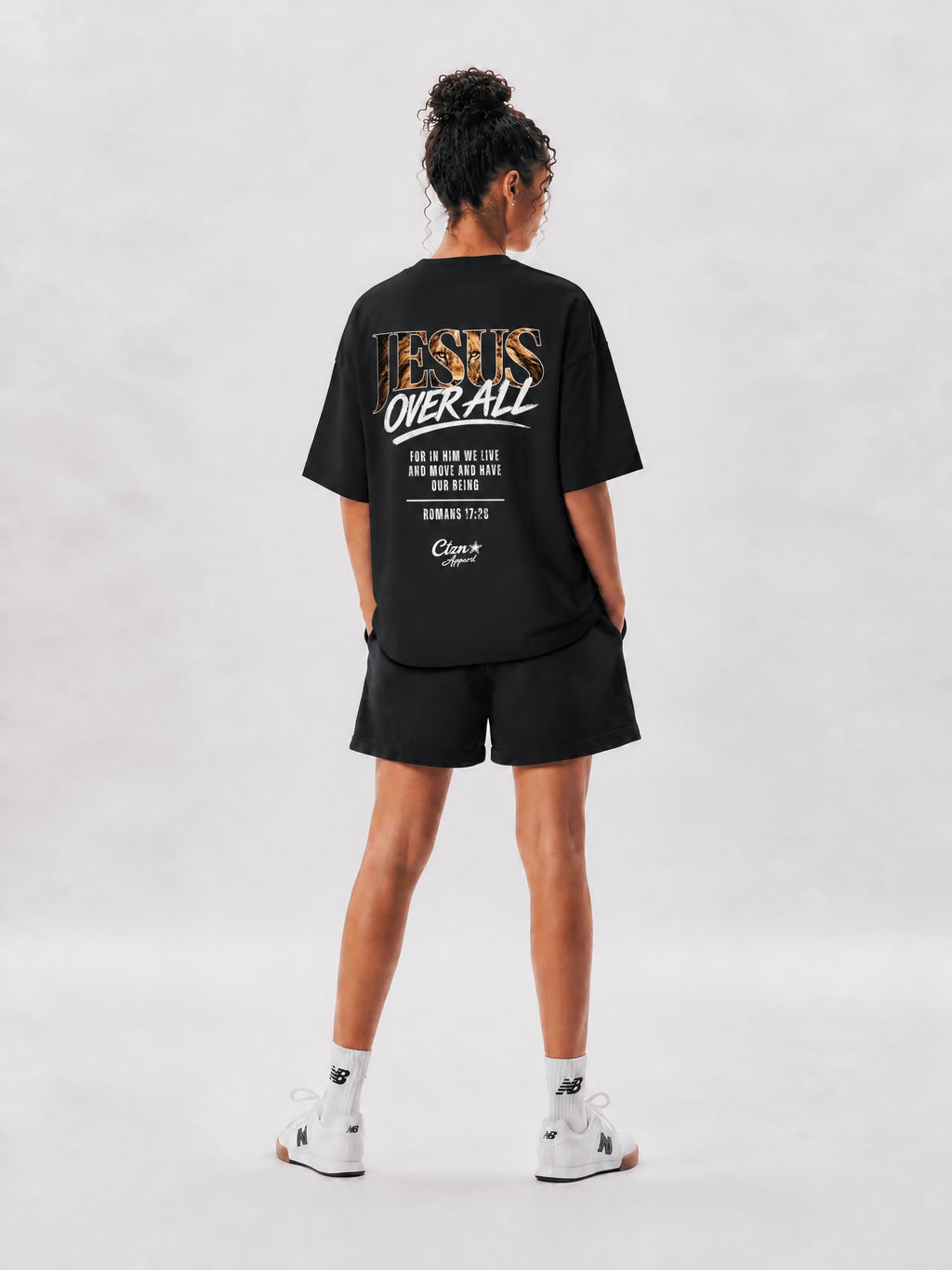 “Jesus Over All” Lion of Judah Boxy Drop Shoulder T-Shirt