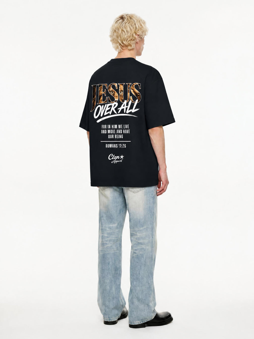 “Jesus Over All” Lion of Judah Boxy Drop Shoulder T-Shirt