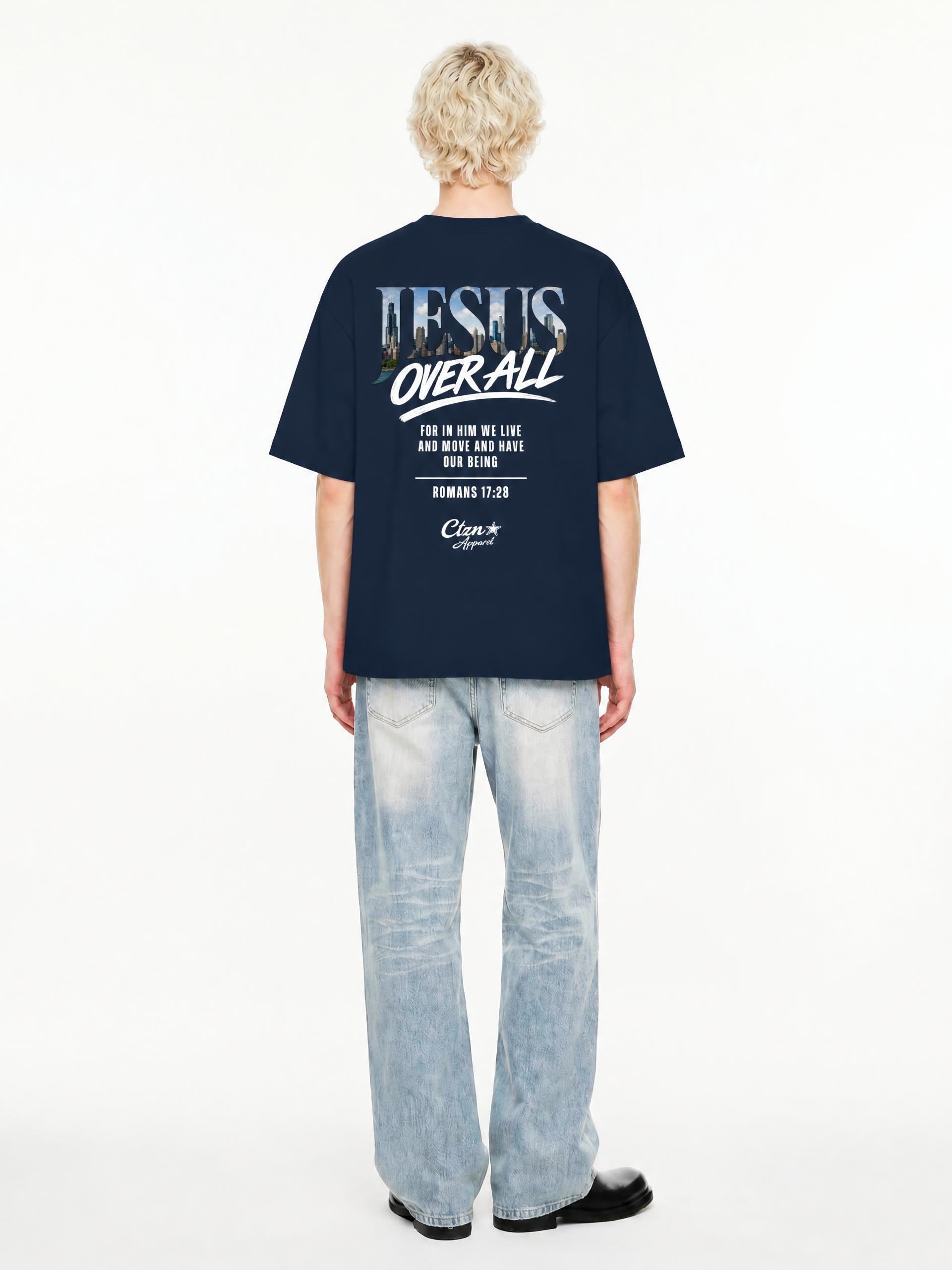 “Jesus Over All” Chicago Boxy Drop Shoulder T-Shirt