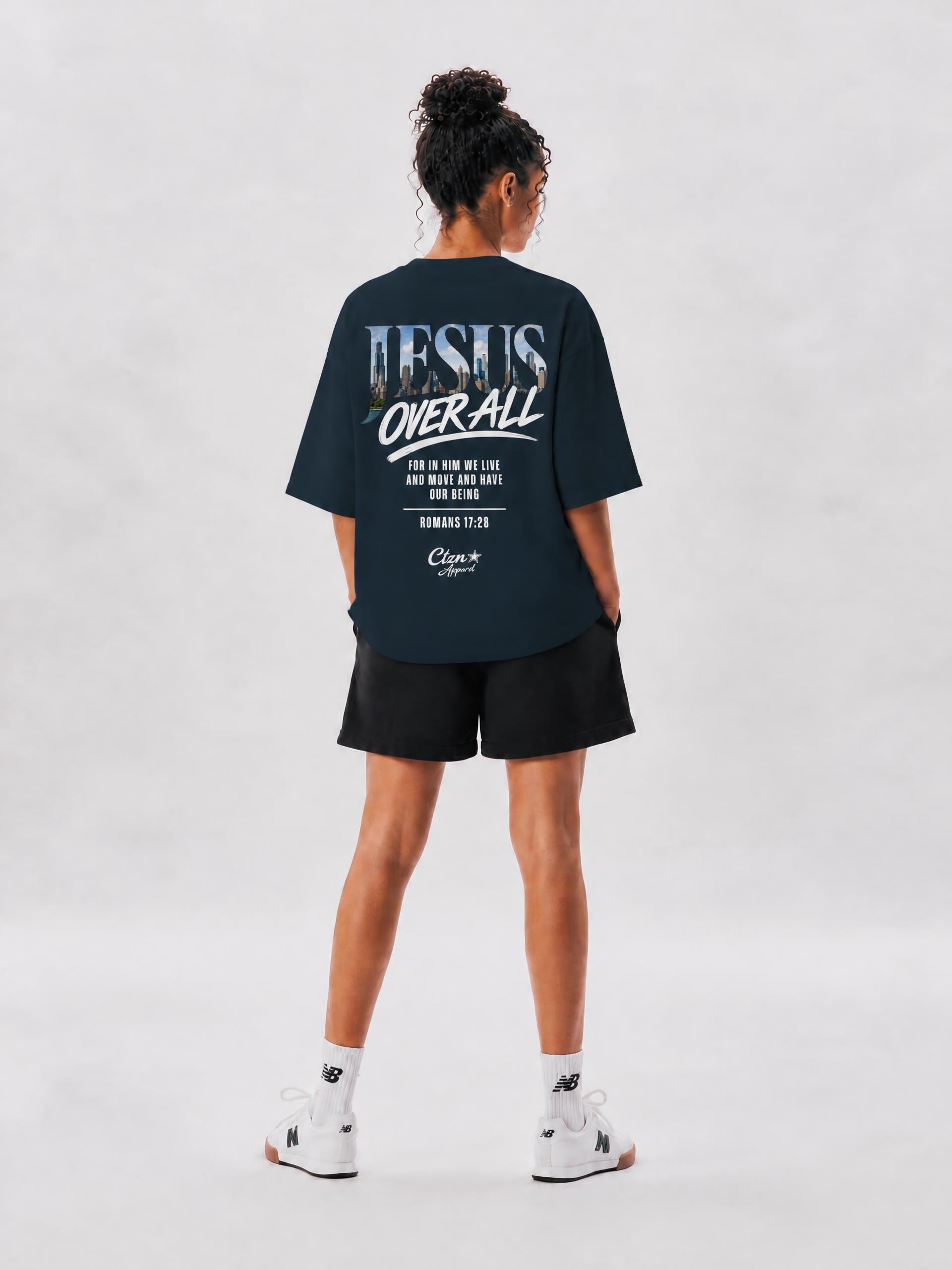 “Jesus Over All” Chicago Boxy Drop Shoulder T-Shirt