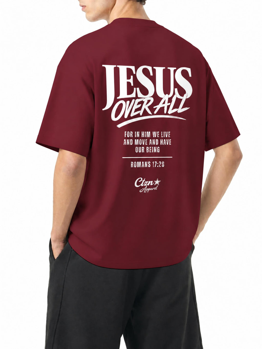 “Jesus Over All” Boxy Drop Shoulder T-Shirt
