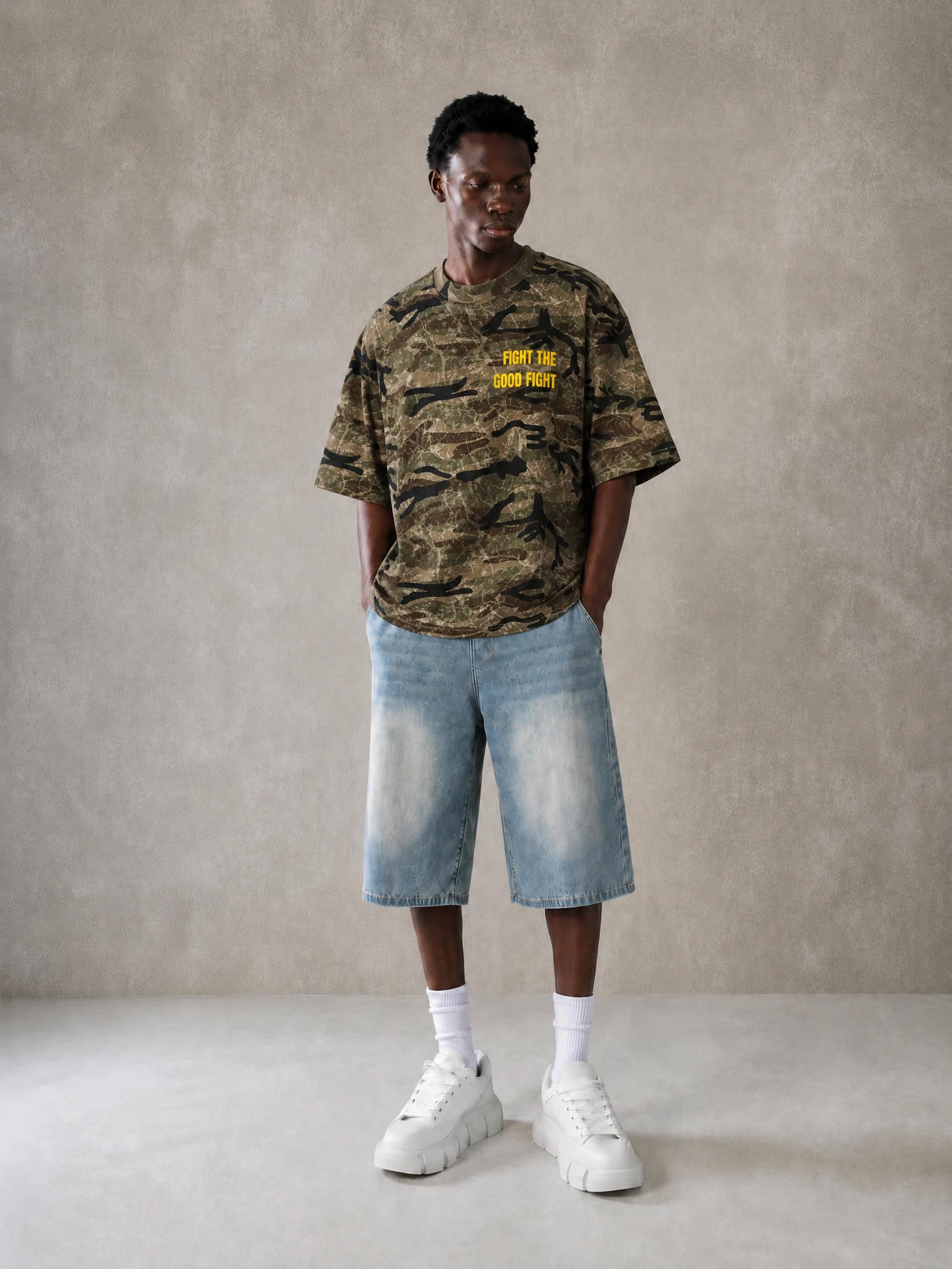 Fight the Good Fight Boxy Camo T-Shirt