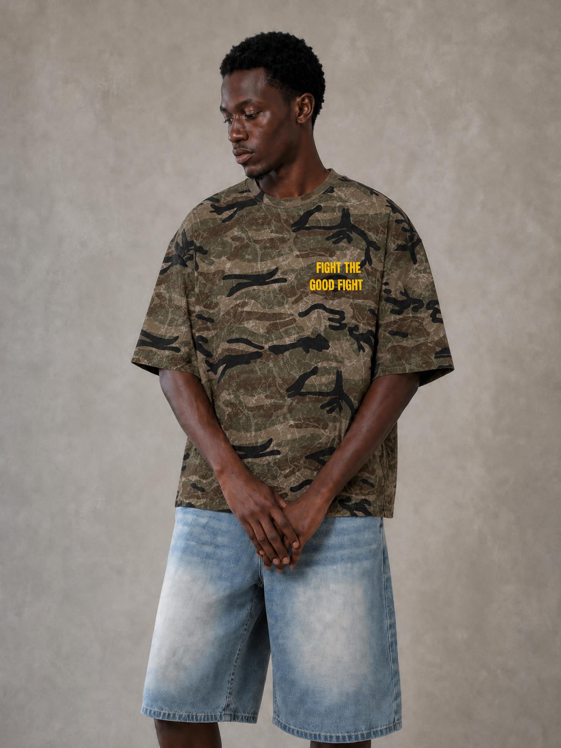 Fight the Good Fight Boxy Camo T-Shirt
