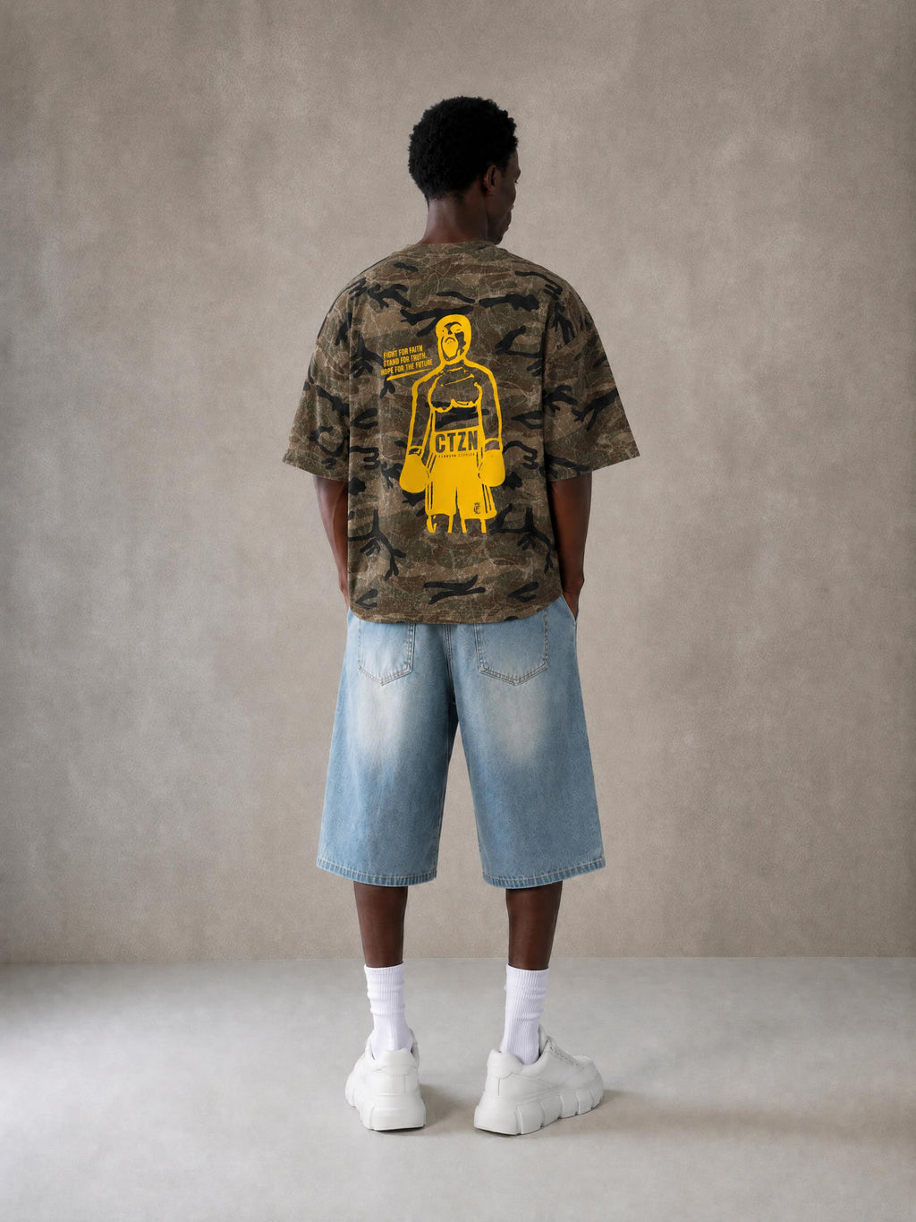 Fight the Good Fight Boxy Camo T-Shirt